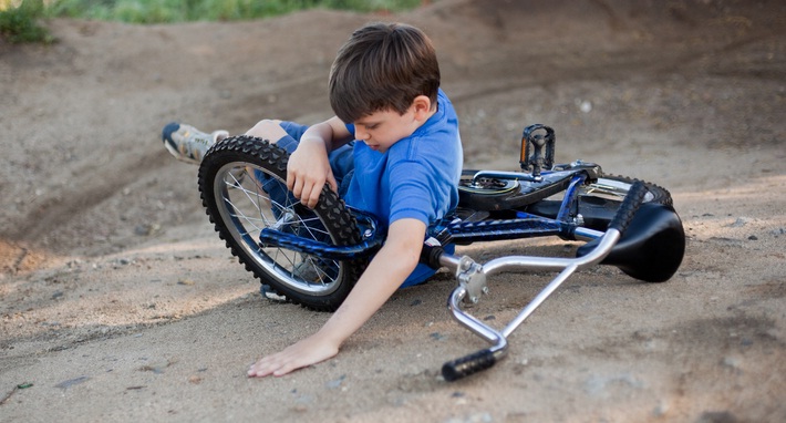 kid in a bicycle accident